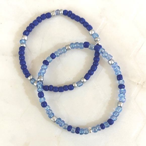 Show Your Support - Blue Friendship Bracelets - Set of 2 - Picture 3 of 3